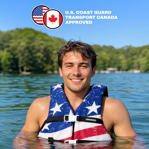 Sportstuff Stars & Stripes Life Jacket for Adults & Kids - USCG Approved Life Vest for Men, Women, Youth & Child, Open-Side Watersports Vest for Boating, Tubing & Swimming - Image 3