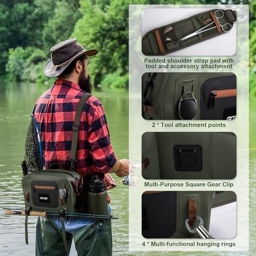 Goture Waterproof Fishing Waist Pack, IPX8 840D TPU Large Tackle Bag - Image 4