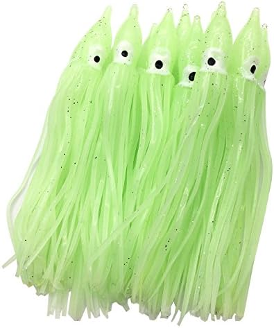 Hoochie Octopus Skirts Trolling Lures Fishing Tackle Soft Plastic Lures Luminous Squid Skirts Saltwater/Bait Lures1.9 '' - 8 ''（22PK） by Cheerouters