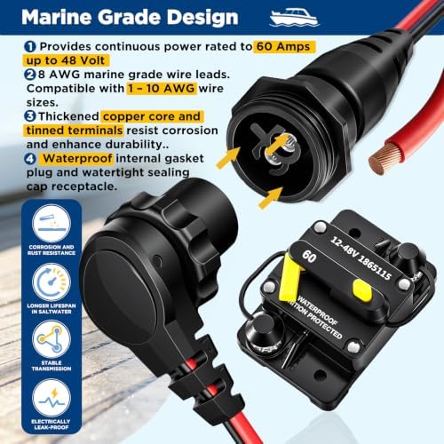 Trolling Motor Plug and Receptacle 1865120 MKR28 compatible with Minn Kota - Image 3