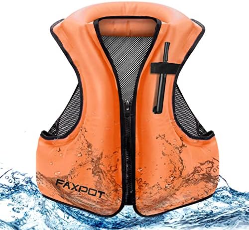 Inflatable Snorkel Vest Adult, Snorkeling Vest for Men & Women, Portable Inflatable Swim Vest Jacket, for Snorkeling/Kayaking/Swimming/Boating by Faxpot