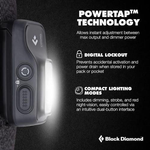 BLACK DIAMOND Cosmo 350 Headlamp, AAA Powered, Dimmable Bright, BD Graphite - Image 3