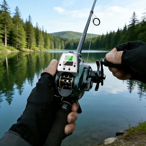 Line Counter Digital Baitcasting Fishing Reel with LCD Display Ultralight Baitcaster Reel, 22-35 Lb Max Drag, 6.3:1/7.2:1 Gear Ratio, Left/Right Hand, for Freshwater & Saltwater - Image 2