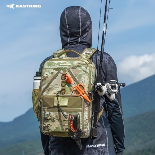 KastKing KastMate Fishing Backpack With 2 Rod Holders, Khaki Camo - Image 2