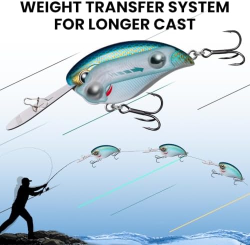 TRUSCEND Easy Catch Crankbait with BKK Hooks, Shallow or Deep Diving Crank Bait Fishing Lures for Bass Pike Walleye, Unipue Wobble Design for More Bites, Vibe Lipless Crankbaits Freshwater Saltwater - Image 3