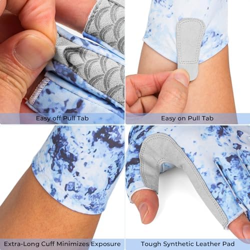 KastKing La Sal UPF50+ Fingerless Fishing Gloves, Men and Women - Image 2