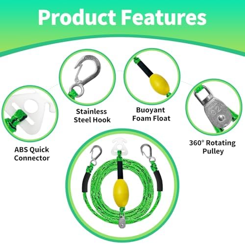 Self Centering Boat Tow Harness for Tubing & Wakeboarding – 3 Foam Floats Anti-Sink Design, Heavy Duty Tow Harness Kits for Pontoon, Jet Ski, Dinghy, 12ft/16ft/24ft - Image 2