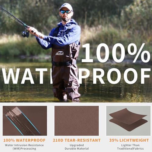 Fishing Waders for Men & Women, Waterproof 2-Ply Nylon/PVC Chest Wader with Boots for Outdoor Sizes 4-13 Bootfoot - Image 3