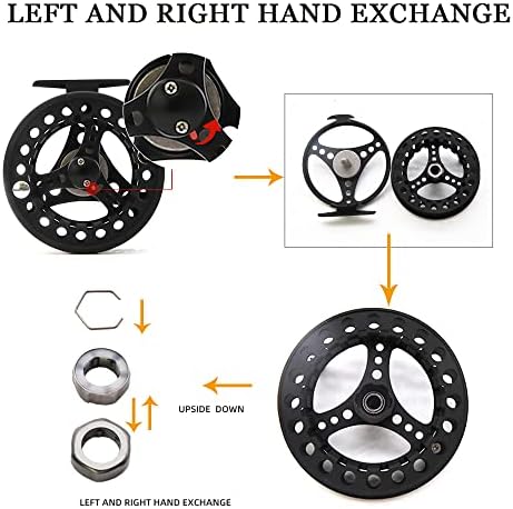 (1/2WT 3/4WT 5/6WT 7/8WT) Fly Reel with Line Combo Aluminum Alloy Large Arbor Fly Fishing Reels Weight Forward Fly Line with Braided Backing Taper Leader Pre-Tied - Image 3