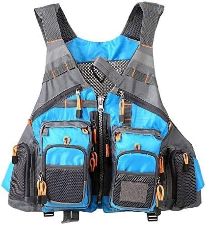 JKSPORTS Fly Fishing Vest - Fishing Safety Life Jacket for Swimming, Sailing, Boating, Kayak - Floating Multifunction Breathable Backpack for Men and Women - Adjustable, Grey/Green/Red/Blue by JK