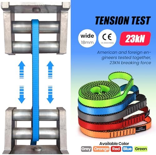18MM Nylon Climbing Slings Runners 23 kN Strong Webbing Straps for Rock Climbing, Rappelling, Swing, Yoga Hammock etc - Image 4