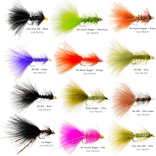 24/36/50/66 Premium Hand Tied Fly Fishing Flies Assortment | Waterproof Fly Boxes | Dry, Wet, Nymphs, Streamers, Wooly Buggers, Terrestrials | Trout, Bass Lure Set, Kit, Gift - Image 2