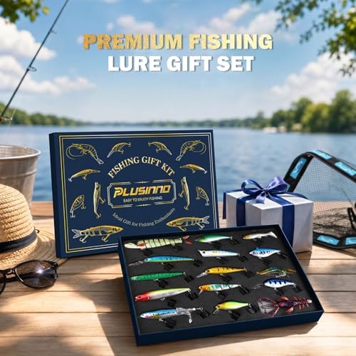 PLUSINNO Fishing Lures - Tackle Box, Bass Fishing Lures for Freshwater and Saltwater, Trout Fishing Gear & Bait, Fishing Gifts for Men,Father - Image 2