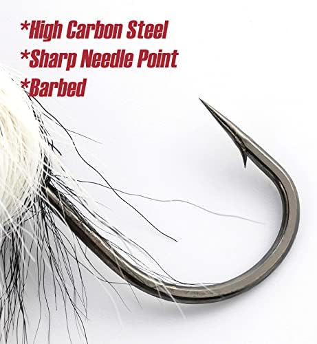 Dr.Fish 3 Pack Bucktail Jig Lure Hair Jig Saltwater Freshwater Lures Surf Fishing Bass Flounder Striper Bluefish Halibut Redfish - Image 4