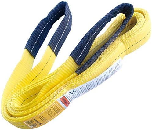 2" x 8' Polyester Lifting Sling Tow Strap Flat Eye & Eye 2PLY Vertical 6400 LBS Basket 12800 LBS Choker 5120 LBS by YellowLifting