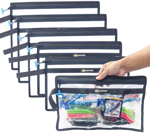 2 Layer Water-Proof Fishing Bait PVC Clear Storage Bag BaitShield Tackle Bag Storage for Bait Tackle Lures Soft Plastics and Fishing Gear Large Capacity 2 Size (3Pcs Medium+3Pcs Large) by Unknown