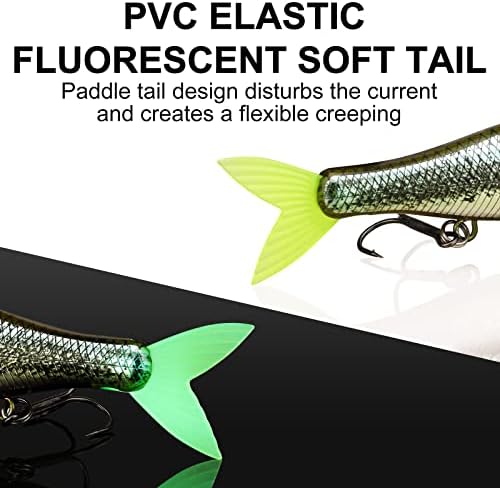 TRUSCEND Swimmax Easy Catch Fishing Lures with BKK Hooks, Wiggling, Vibrating, Rattling and Gurgling for More Bites, Heavy-Duty Dyneema Fiber Jointed Swimbaits for Bass, Trout, Crappie, Walleye, Pike - Image 4