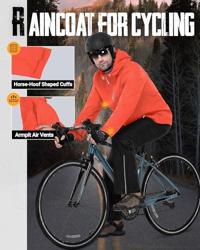 33,000ft Men's Packable Rain Jacket Waterproof Raincoat with Hood - Image 6