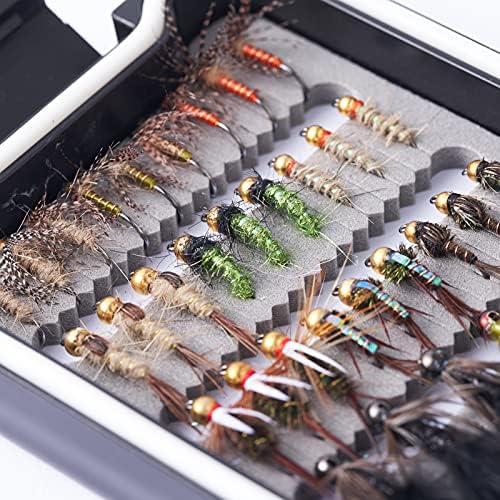 BASSDASH Fly Fishing Flies Kit Fly Assortment Trout Bass Fishing with Fly Box with Dry/Wet Flies, Nymphs, Streamers, Popper - Image 2