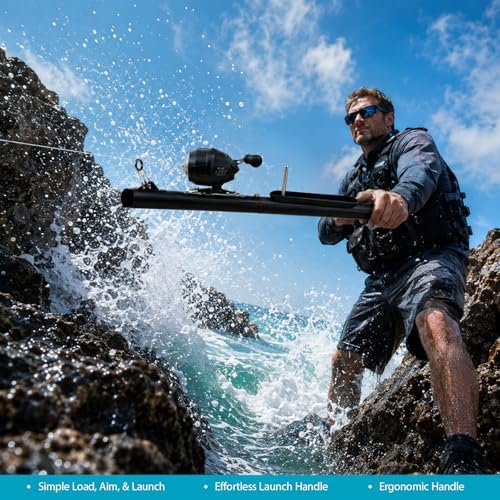 Catapult Fishing Rod – Metal Bait Launcher with Reel Seat, Long Distance Casting Tool for Ground Bait & Lure Delivery, Portable Design for Freshwater & Saltwater Fishing - Image 4