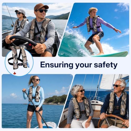 Inflatable PFD Life Jackets for Adults, 33g CO2 Cylinder - Image 5