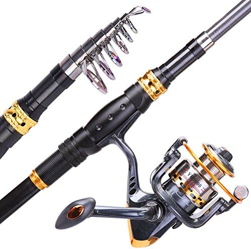Sougayilang Fishing Rod Reel Combos Carbon Fiber Telescopic Fishing pole with Spinning Reel for Travel Saltwater Freshwater Fishing - Image 2