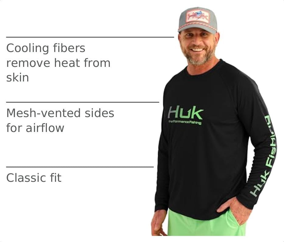 HUK Men's Pursuit Vented Long Sleeve Fishing Shirt (+30 UPF) - Image 4