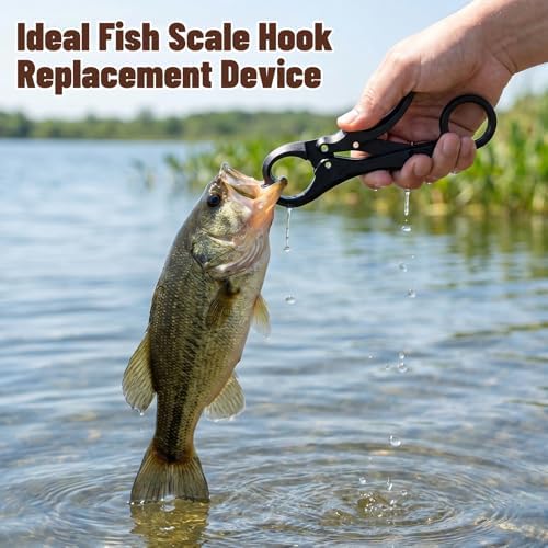 Xinjoduz 2 Pack 5.12" Fish Lip Gripper, Digital Fishing Scale Hook Non-Puncture Replacement Clamp Fish Grabber Tool for Cull Tag Tournament Bass Fishing Culling System Accessories, Black - Image 6