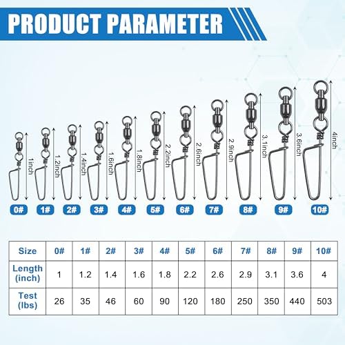 AGOOL Fishing Swivels Snaps Ball Bearing Swivels with Coastlock Snaps Stainless Steel Fishing Tackle Line Lure Leader Connector Quick Change Terminal Tackle for Lures, Leaders and Rigs - Image 3