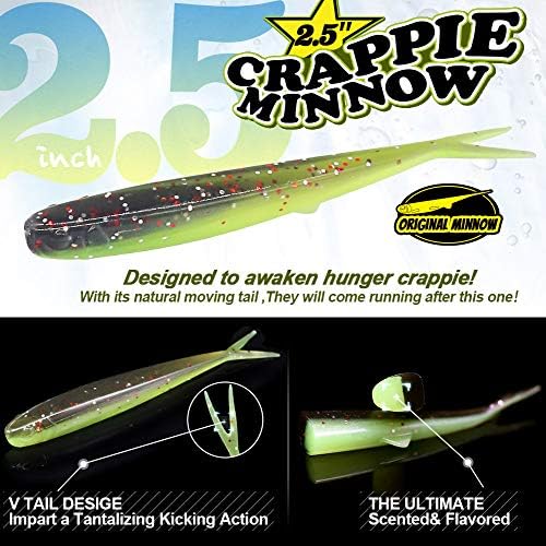 Crappie-Baits- Plastics-Jig-Heads-Kit-Shad-Minnow-Fishing-Lures-for Crappie-Panfish-Bluegill-40 &135 Piece Kit - Image 2