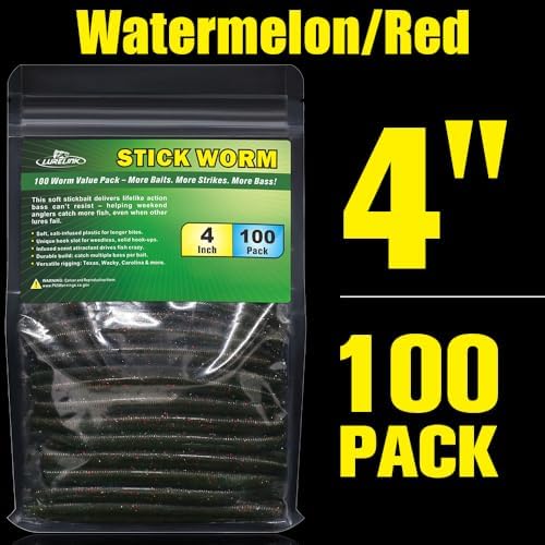 Wacky Worms Soft Plastic for Bass Fishing Lures–100 Pack 4" & 5" Stick Baits Wacky, Texas, Neko & Drop Shot Rigs–Bulk Soft Lure - Image 7