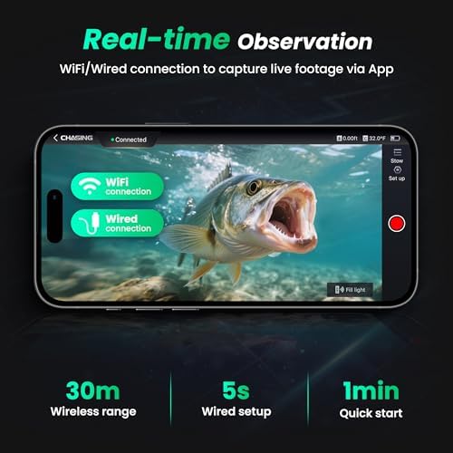 【2026 Upgrade Version】 Canfish CF1 Underwater Fishing Camera,1080P Full HD Portable Video Fish Finder,APP Remote Control Real-time Observation,Fish Coming Reminder Fishing Camera - Image 2