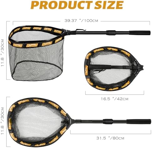PLUSINNO Fishing Net Fish Floating Landing Net with Handle - Image 4