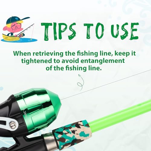 WIDDEN Kids Fishing Pole with Reel Beginner Kit for Boys Girls Ages 3-12 - Image 7