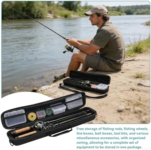Travel Fishing Rod Case Hard Shell, Fishing Pole Carrying Case for Travel Fishing Rod Bag Carrier Case Fishing Pole Travel Case with Shoulder Strap for Fishing Tools - Image 6