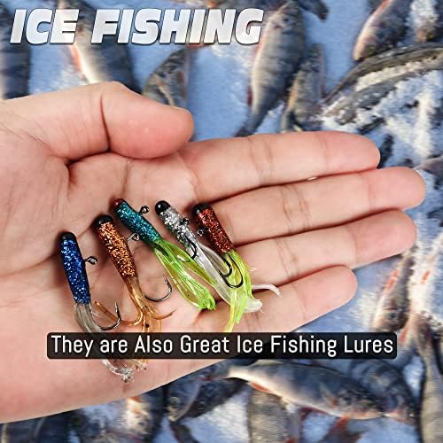Crappie Tube Lures Jig Heads Soft Plastic Baits Worms Kit - Image 4