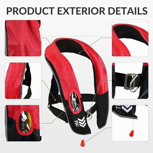Inflatable Life Jackets for Adults Automatic Life Vests PFD Low Profile Load Capacity Up to 330lbs - Image 4