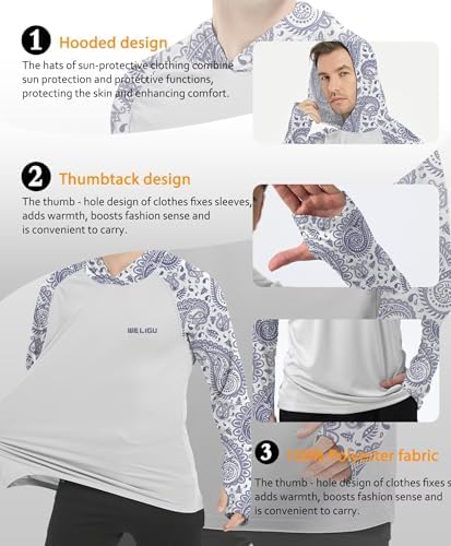 Men's UPF 50+ Sun Protection Hoodie, Long Sleeve Fishing Shirt - Image 6
