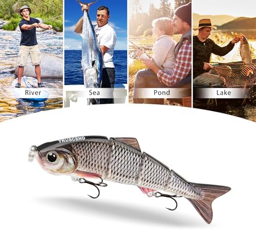 TRUSCEND Swimmax Easy Catch Fishing Lures with BKK Hooks, Wiggling, Vibrating, Rattling and Gurgling for More Bites, Heavy-Duty Dyneema Fiber Jointed Swimbaits for Bass, Trout, Crappie, Walleye, Pike - Image 6