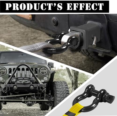 5/8" D Ring Shackle with 3/4" Screw Pin, 3.25T Working Load Limit (WLL) / 19.5T (42,990 lb) Minimum Breaking Strength (MBS) for Tow Strap Winch, Off-Road Vehicle Recovery (Black, 2 Pack) - Image 6