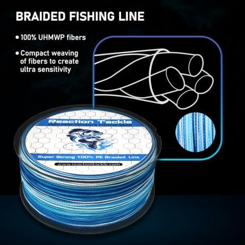 Reaction Tackle Braided Fishing Line - Pro Grade Power Performance for Saltwater or Freshwater Fish - Colored Fishing Line Braid for Extra Visibility - Image 4