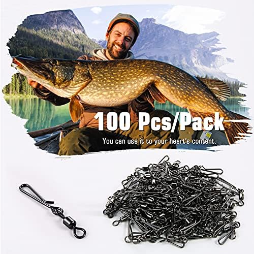 AMYSPORTS Rolling Connector Fishing Swivel Saltwater Corrosion Resistance Snap Swivels Kit Stainless Quick Fishing Snap Barrel Freshwater Trolling Accessories - Image 7