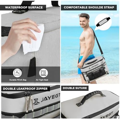 Kayak Cooler Behind Seat - Waterproof Cooler Bag Compatible with Lawn-Chair Seat Kayak，Kayak Accessories Camping Cooler, Portable Ice Chest for Fishing, Beach, Travel,Picnic, Cooler Leak-Proof - Image 6