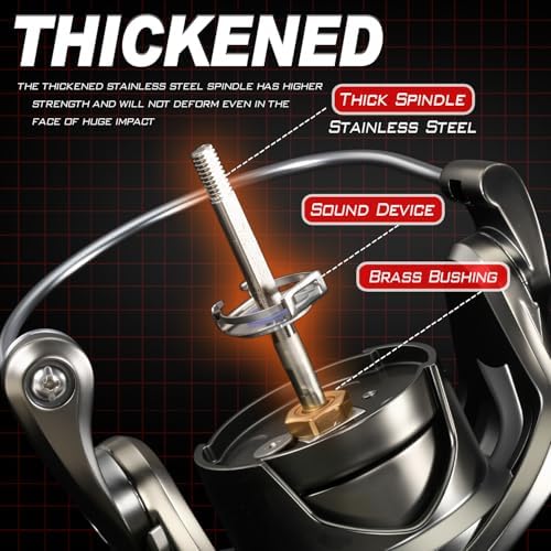 Sougayilang Spinning Reel - 5.2:1 Gear Ratio, 12+1 Bearings Freshwater Saltwater Fishing Reel, Ultra-Smooth CNC Aluminum Spool, Lightweight & Powerful for Bass Trout Salmon - Image 5