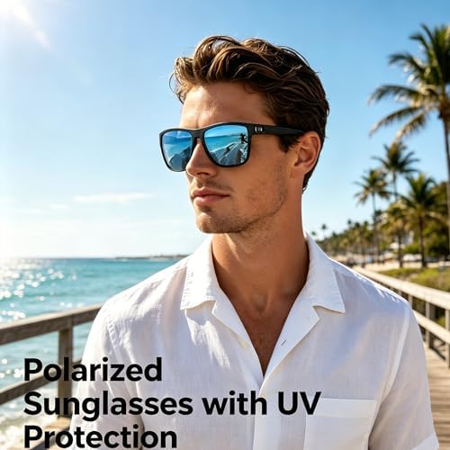 Fanshen Square Polarized Sunglasses for Men, 3 Pack Lightweight UV Protection Sun Glasses for Driving Fishing Golf - Image 3