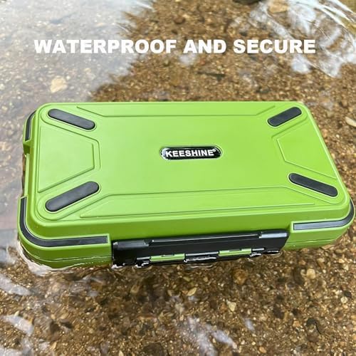 small tackle box, mini waterproof fishing tackle box organizer, double sided organizer travel box(L Green) - Image 2