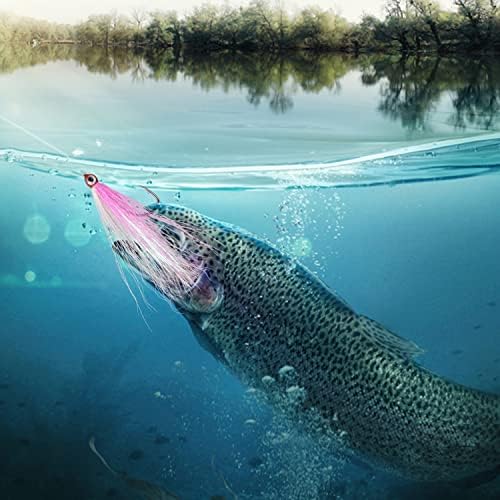 Streamer Fly Fishing Flies - 6pcs Clouser Minnow Fishing Flies Fly Fishing Lures for Flounder Salmon Trout Sea Bass Steelhead Freshwater Saltwater Fishing Teaser Hook Lures - Image 6