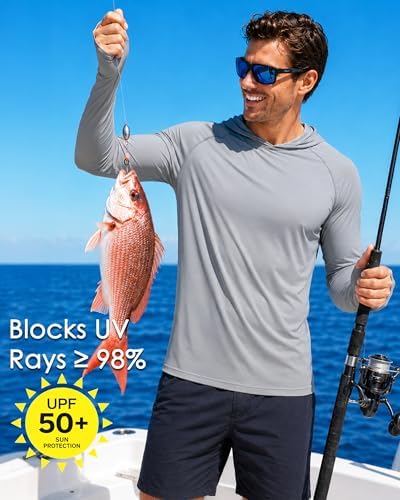 Boladeci Men's UPF 50+ Sun Protection Lightweight Hoodie Shirts Long Sleeve Fishing Shirt SPF UV Hiking Swim - Image 3