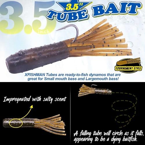Tube-Baits-for-Bass-Fishing-Lures-Soft-Plastic-Bait-Worm-Tube Jigs Kit with Smallmouth Large Mouth Bass Lake Trout - Image 2