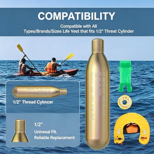24g CO2 Cartridge for Life Vest,Accessory for C02 PFD Rearming Kit - Image 4